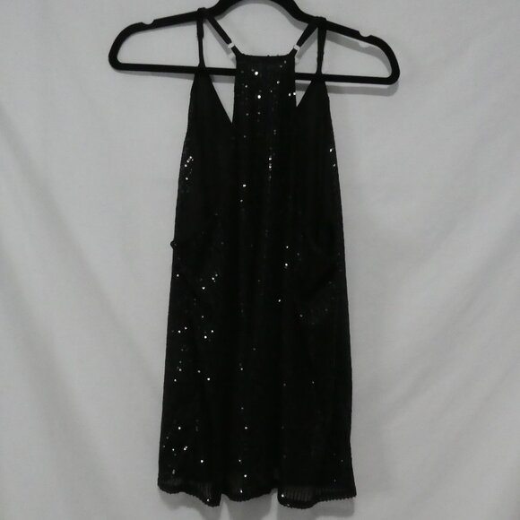 Unbranded | P2P 24 inches measured | Black Sequin Racerback Tank Top - Picture 2 of 13